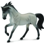 graues Pferd mit schwarzer Mähne