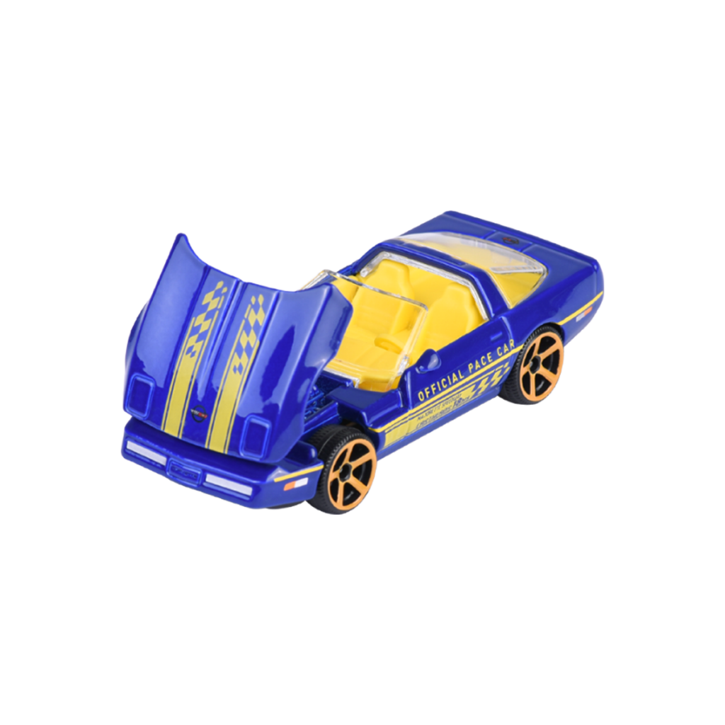 Majorette Chevrolet Corvette ZR-1 – Vorderansicht des blauen Modellautos aus der CastHeads Series mit Freilauf und authentischen Details.