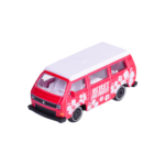 Majorette Volkswagen T3 – Vorderansicht des rosa Modellautos aus der CastHeads Series mit Freilauf und authentischen Details.