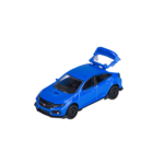 Majorette Honda Civic Type R Modellauto Showroom Premium Cars in Blau mit geöffneter Heckklappe, 7,5 cm.