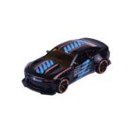 Majorette Chevrolet Camaro Neon Racer Modellauto in Schwarz mit blauen und orangefarbenen Neon-Details.