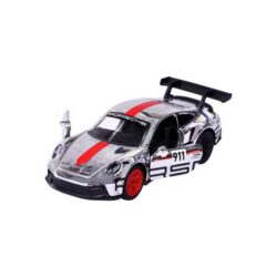 Majorette Porsche 911 GT3 Cup – chromfarbener Motorsport-Rennwagen – Vorderansicht