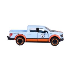 Majorette Ford F-150 Raptor hellblau/orange – Seitenansicht