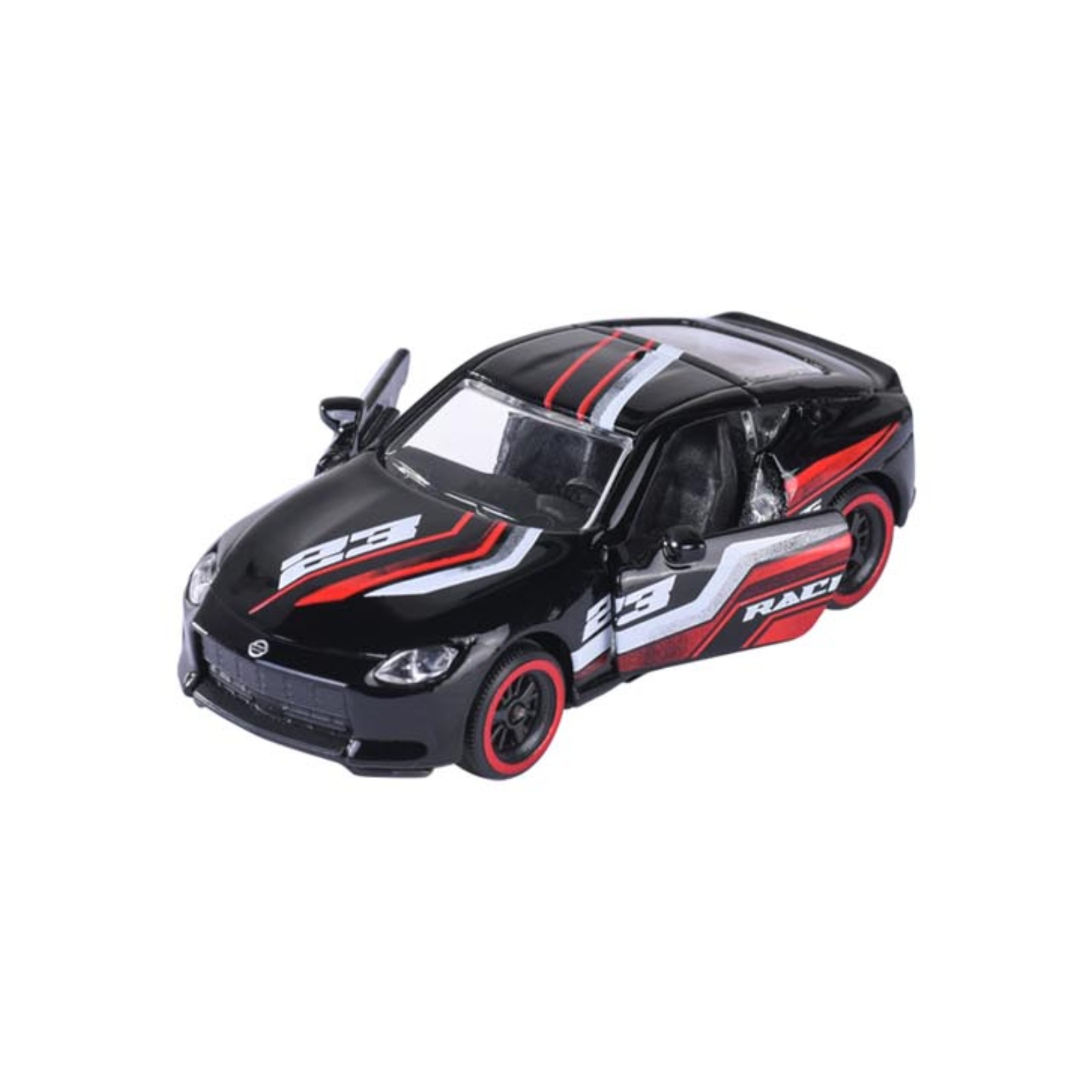Majorette Nissan Z – schwarzer Racing-Sportwagen – Vorderansicht