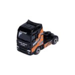 Majorette MAN TGX Racing-Sattelzugmaschine schwarz-orange – Vorderansicht