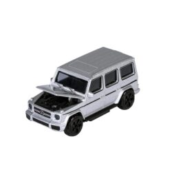 Majorette Mercedes-AMG G 63 – silberner Geländewagen mit Motorhaube – Vorderansicht