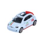 Majorette Fiat 500 Icon Pizzeria hellblau – Vorderansicht