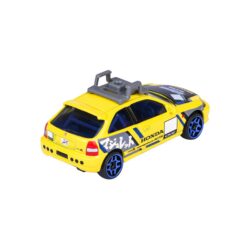 Majorette Honda Civic Type R EK9 – gelb-blaues JDM-Tuningmodell – Rückansicht