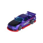 Majorette Nissan Skyline GT-R R34 – violettes JDM-Tuningmodell – Vorderansicht