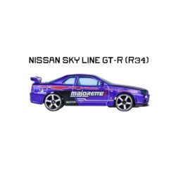 Majorette Nissan Skyline GT-R R34 – violettes JDM-Tuningmodell – Seitenansicht