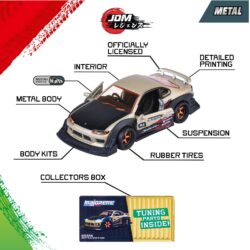 Majorette Nissan Silvia S15 Spec R Aero – silbernes JDM-Coupé – Detailansicht